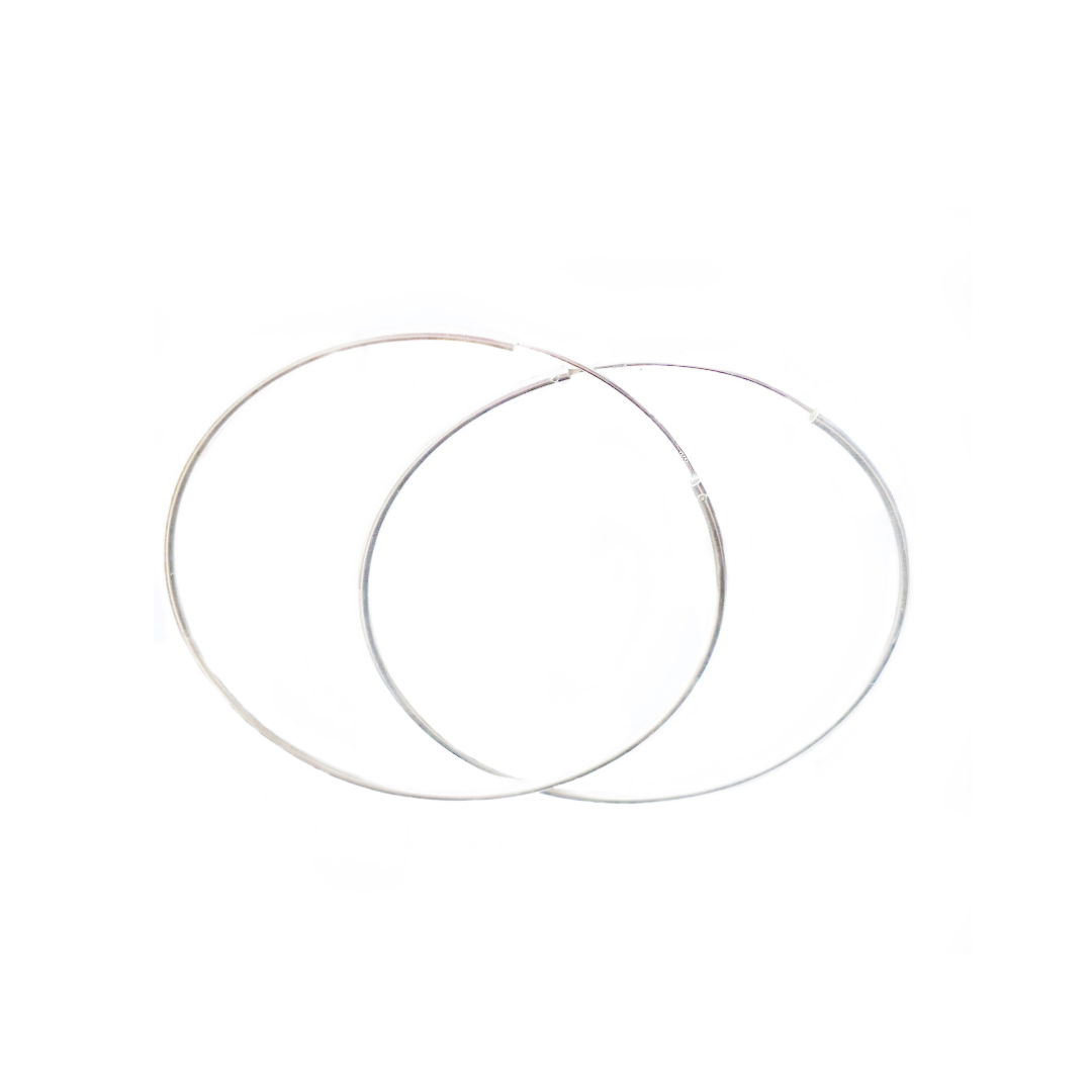 Sterling Silver Large Hoop Slide Earrings