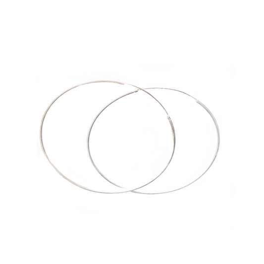 Sterling Silver Large Hoop Slide Earrings
