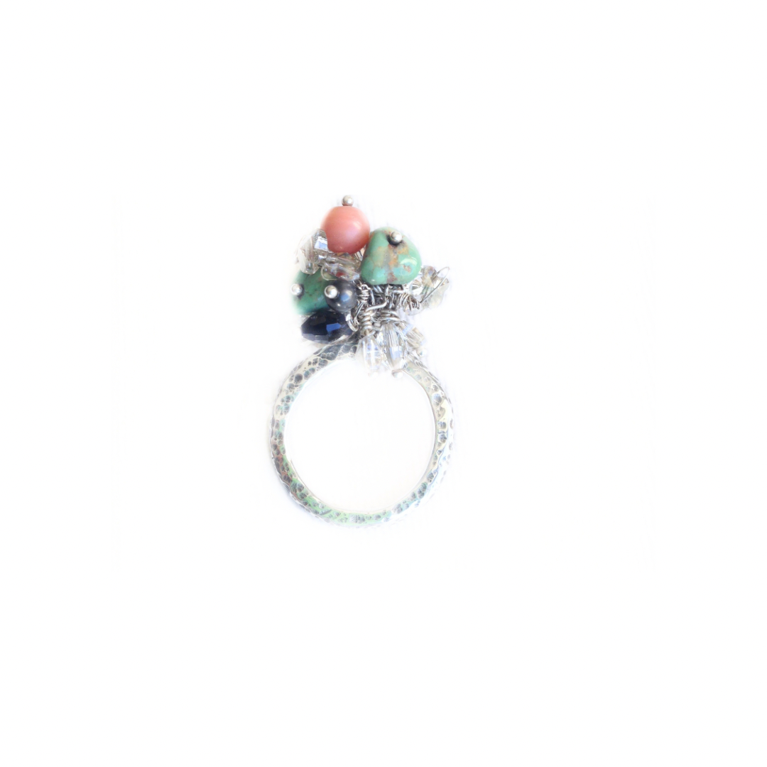 Sterling Silver 925 Organic Cocktail Ring
