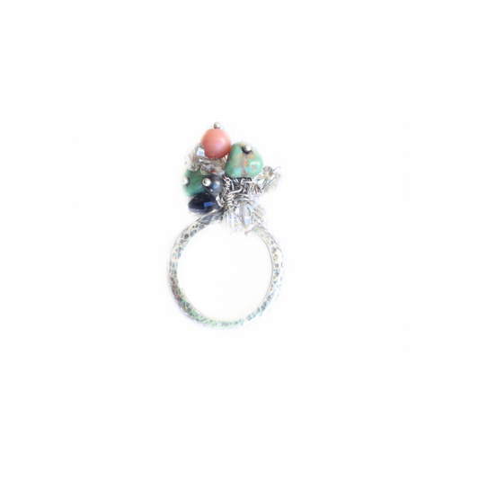 Sterling Silver 925 Organic Cocktail Ring
