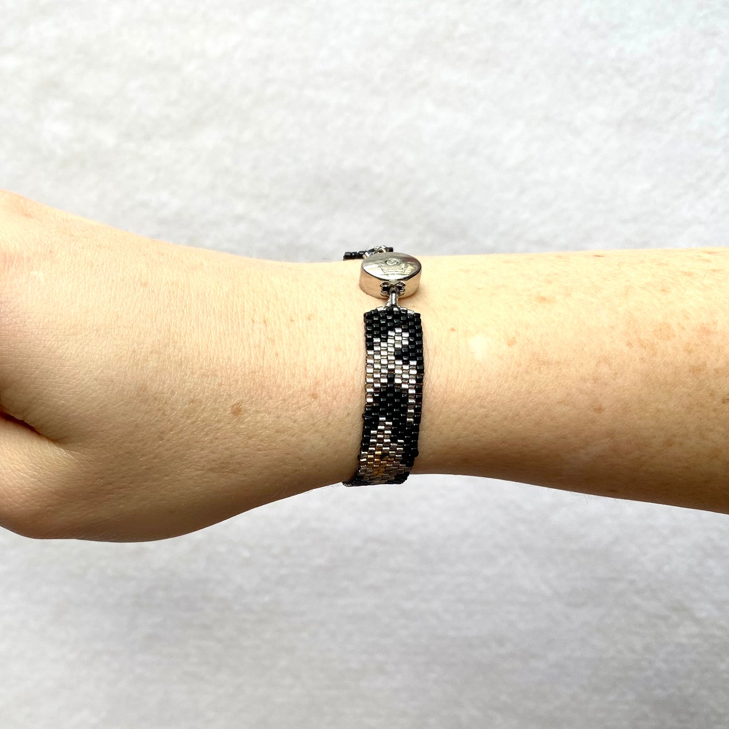 Silver & Jet Cobra Bracelet