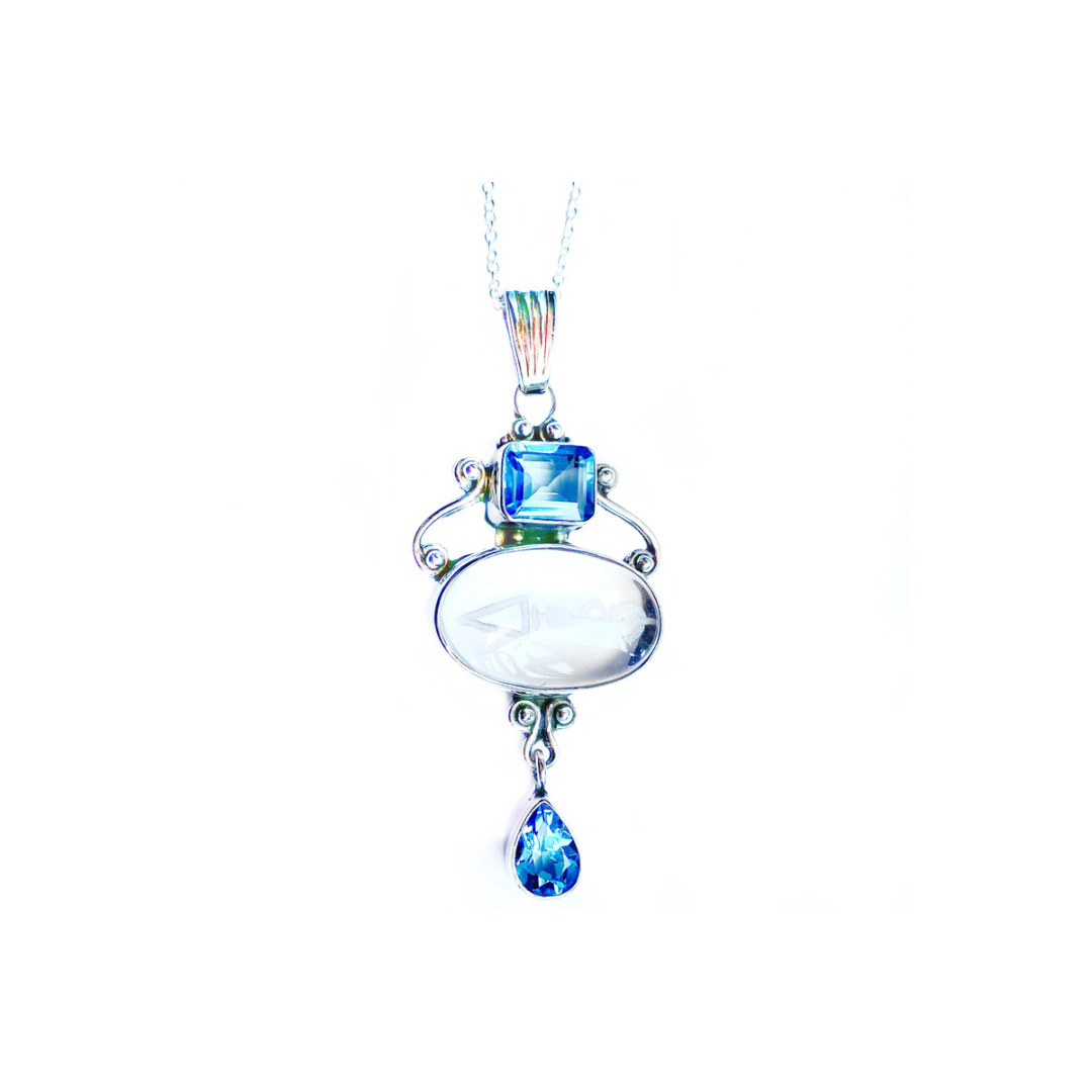 Sterling Silver & Blue Topaz One-of-a-Kind Necklace