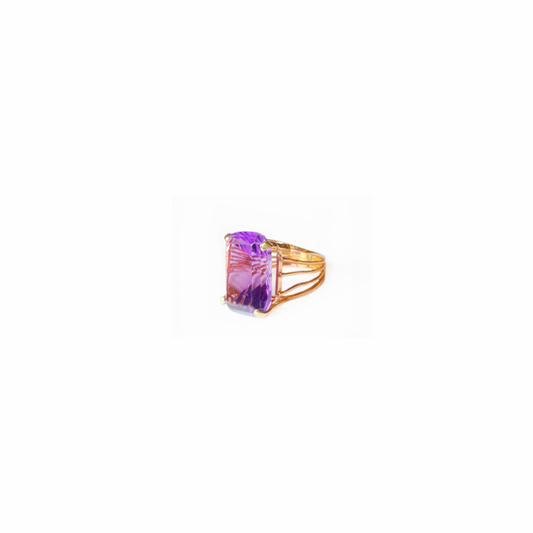 Gold & Amethyst Cocktail Ring