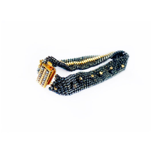 Gold & Jasper Dot Line Bracelet