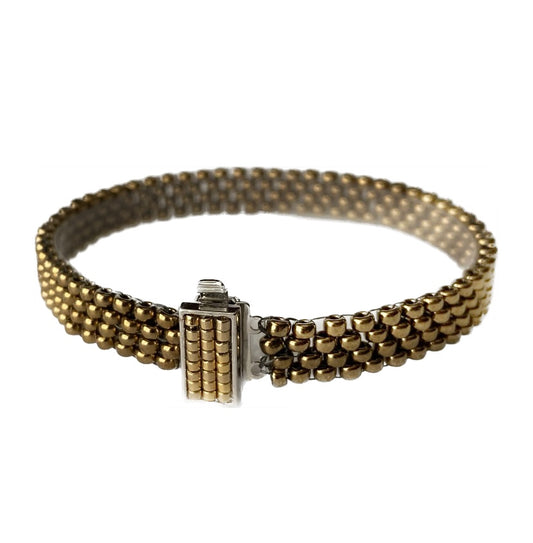 Brass Hand-Beaded Bracelet