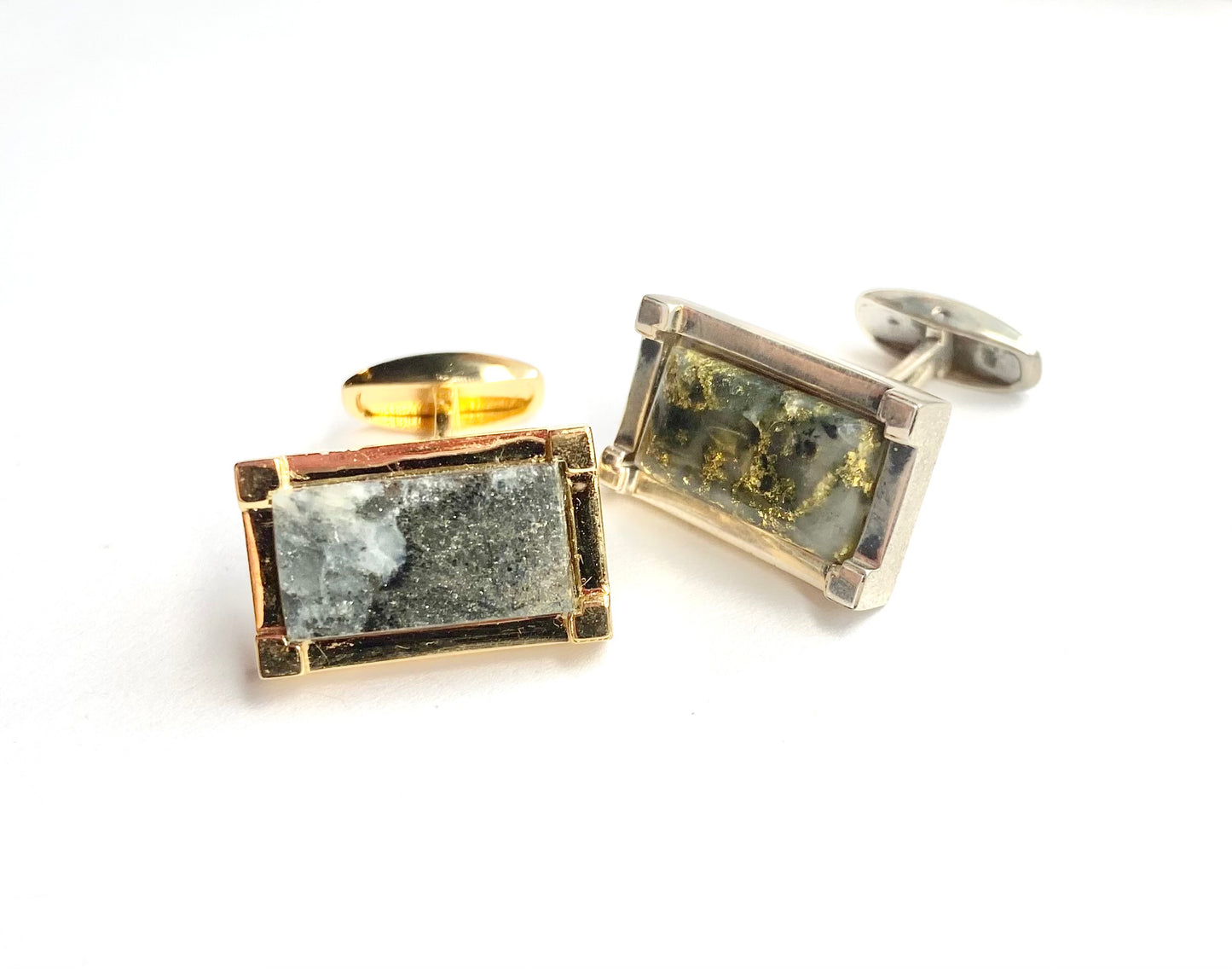 Gold 18K Vermeil Rectangular Whaletail Cufflinks