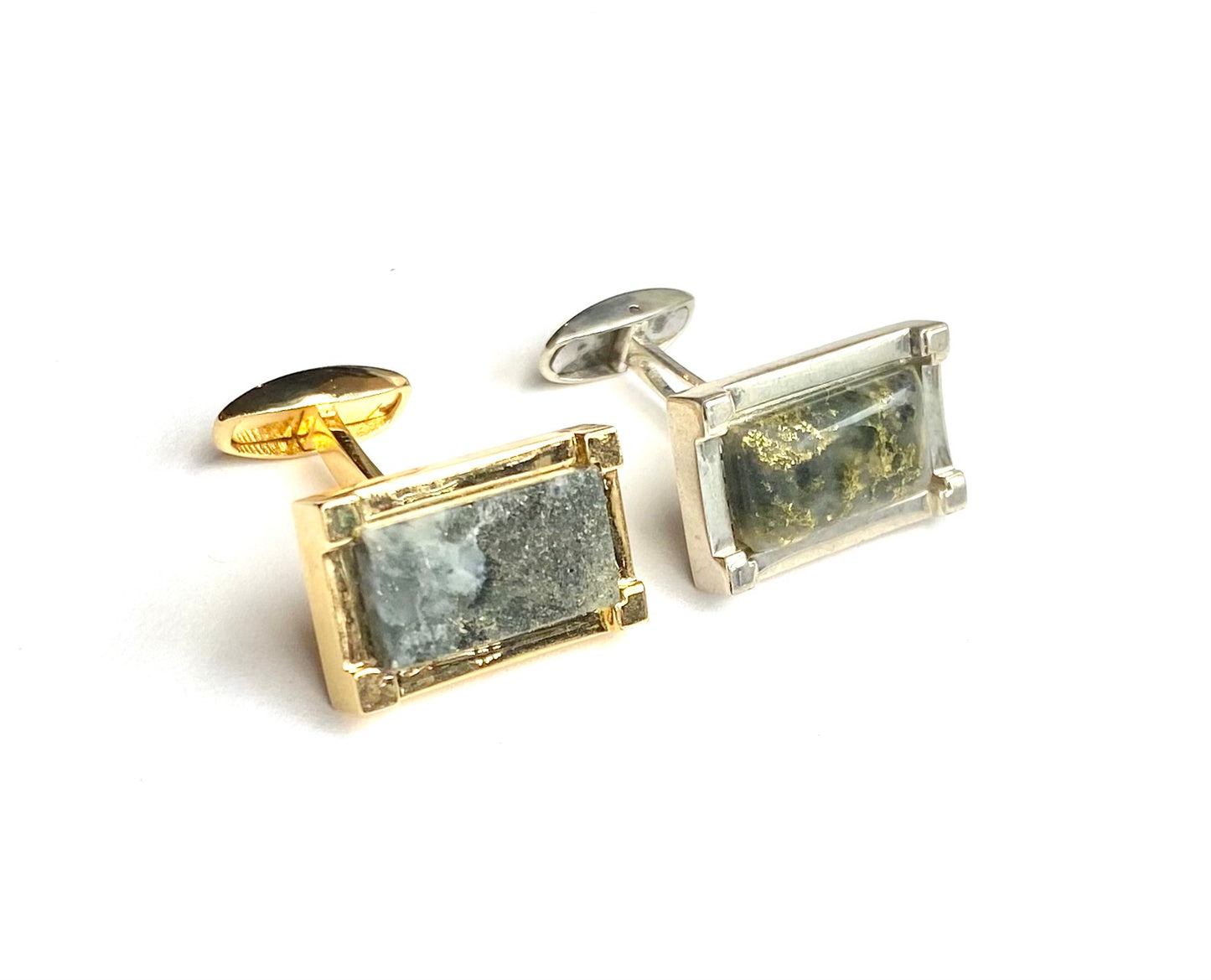 Gold 18K Vermeil Rectangular Whaletail Cufflinks