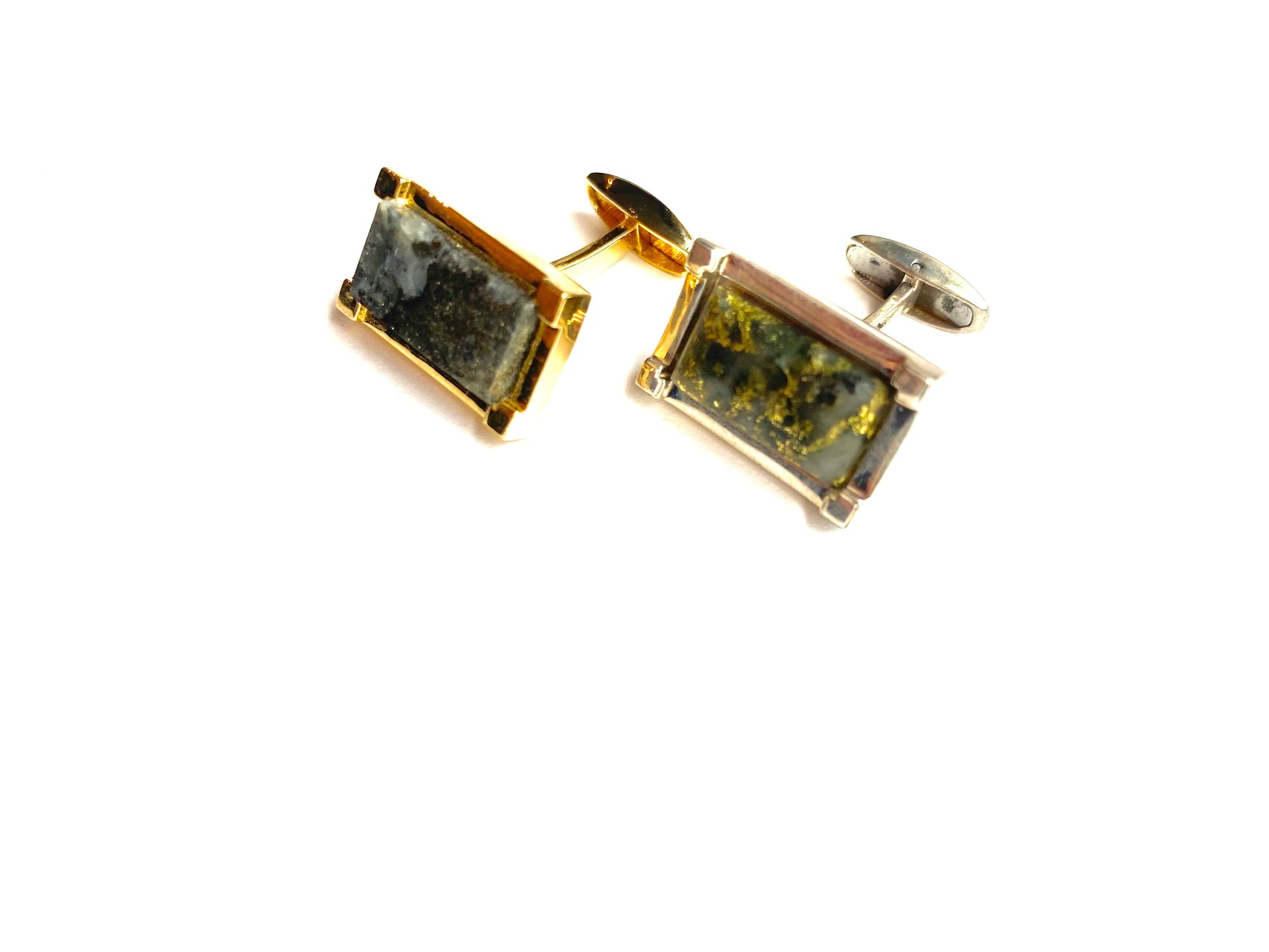 Gold 18K Vermeil Rectangular Whaletail Cufflinks