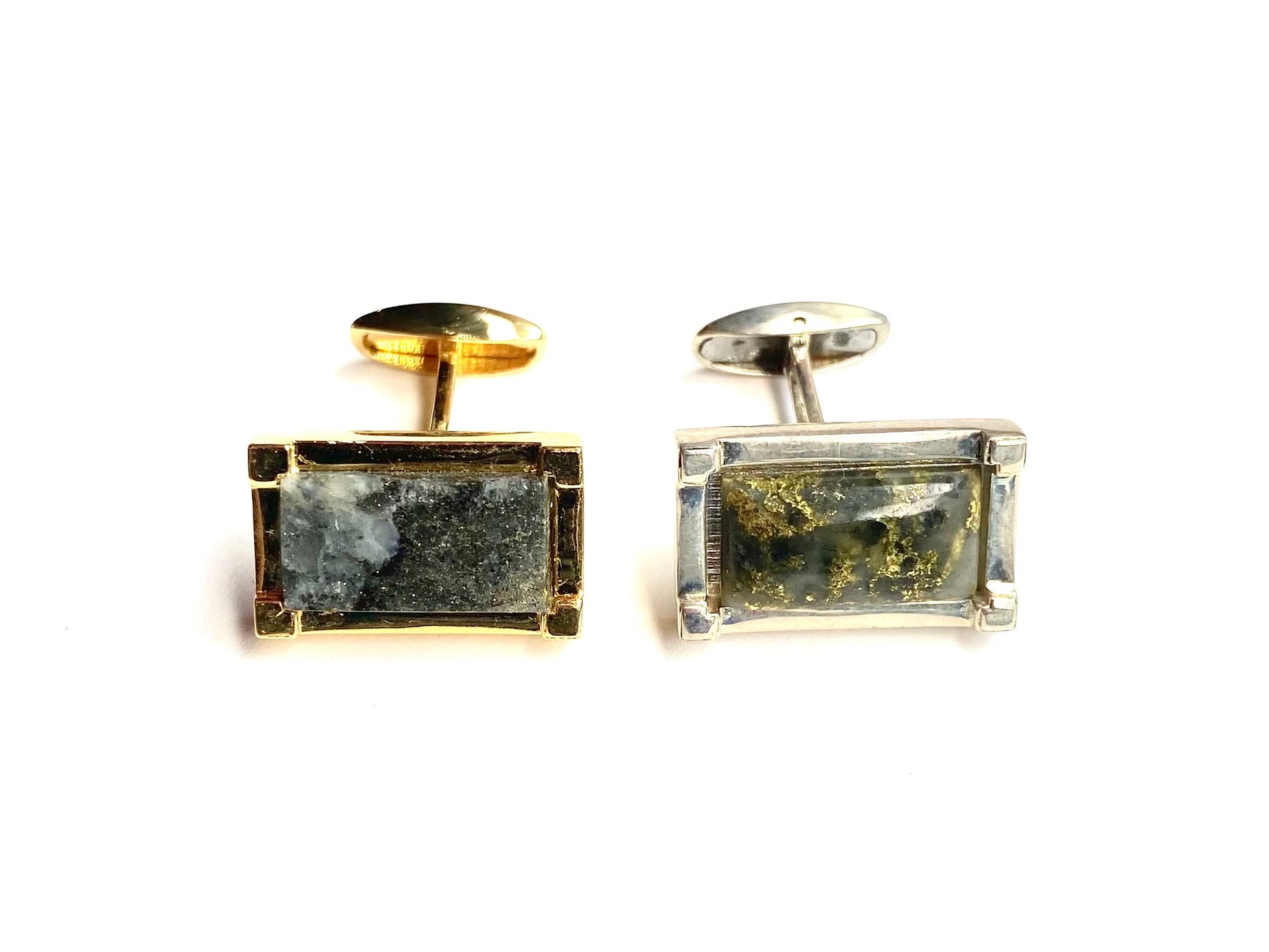 Gold 18K Vermeil Rectangular Whaletail Cufflinks