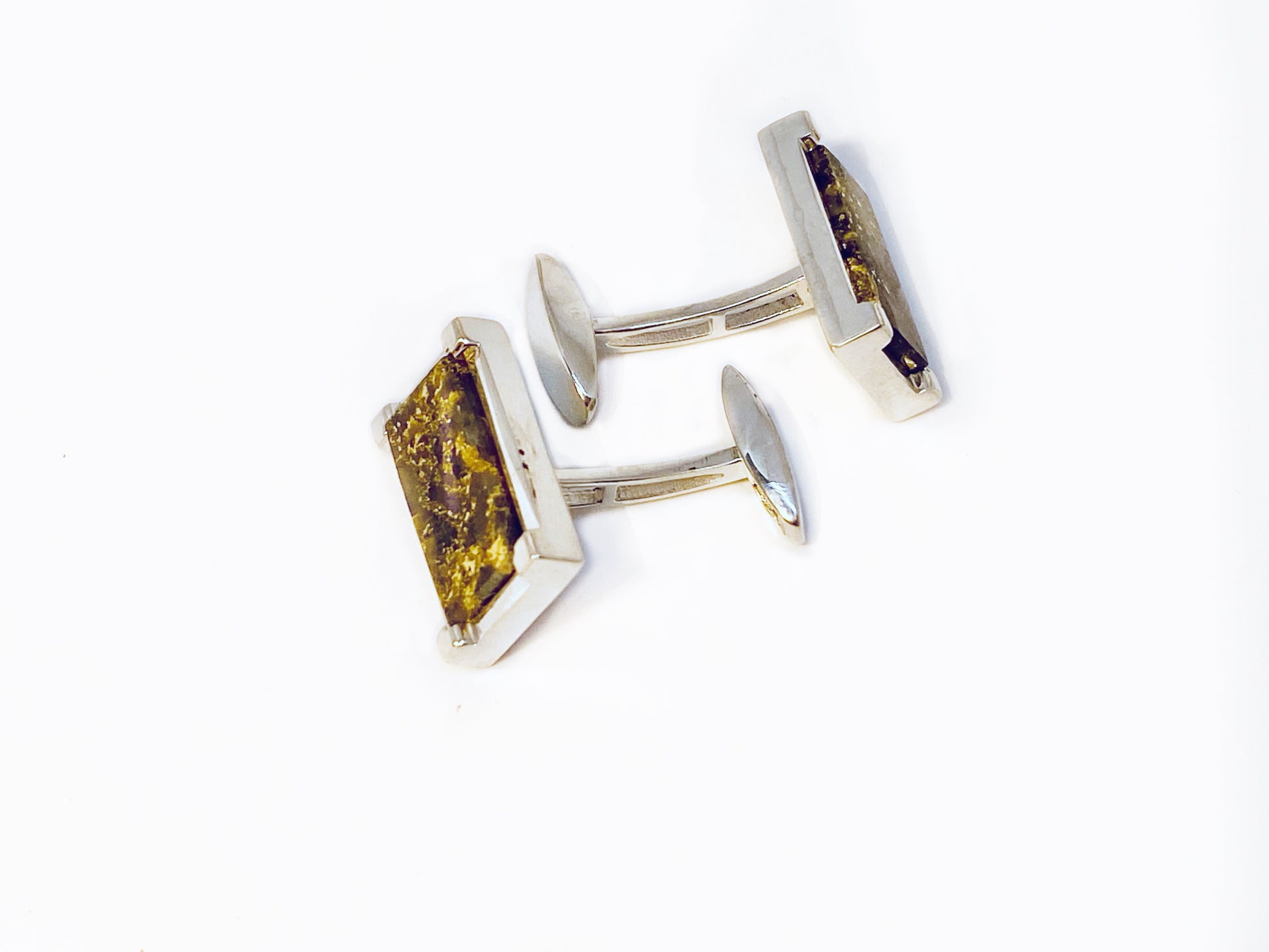Silver Silver Rectangular Whaletail Cufflinks