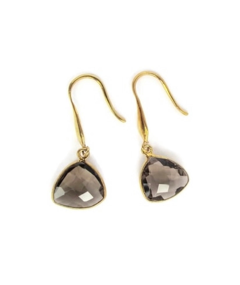 Gold-Plated Earrings & Onyx Large Pear-shaped Drop w French Hooks