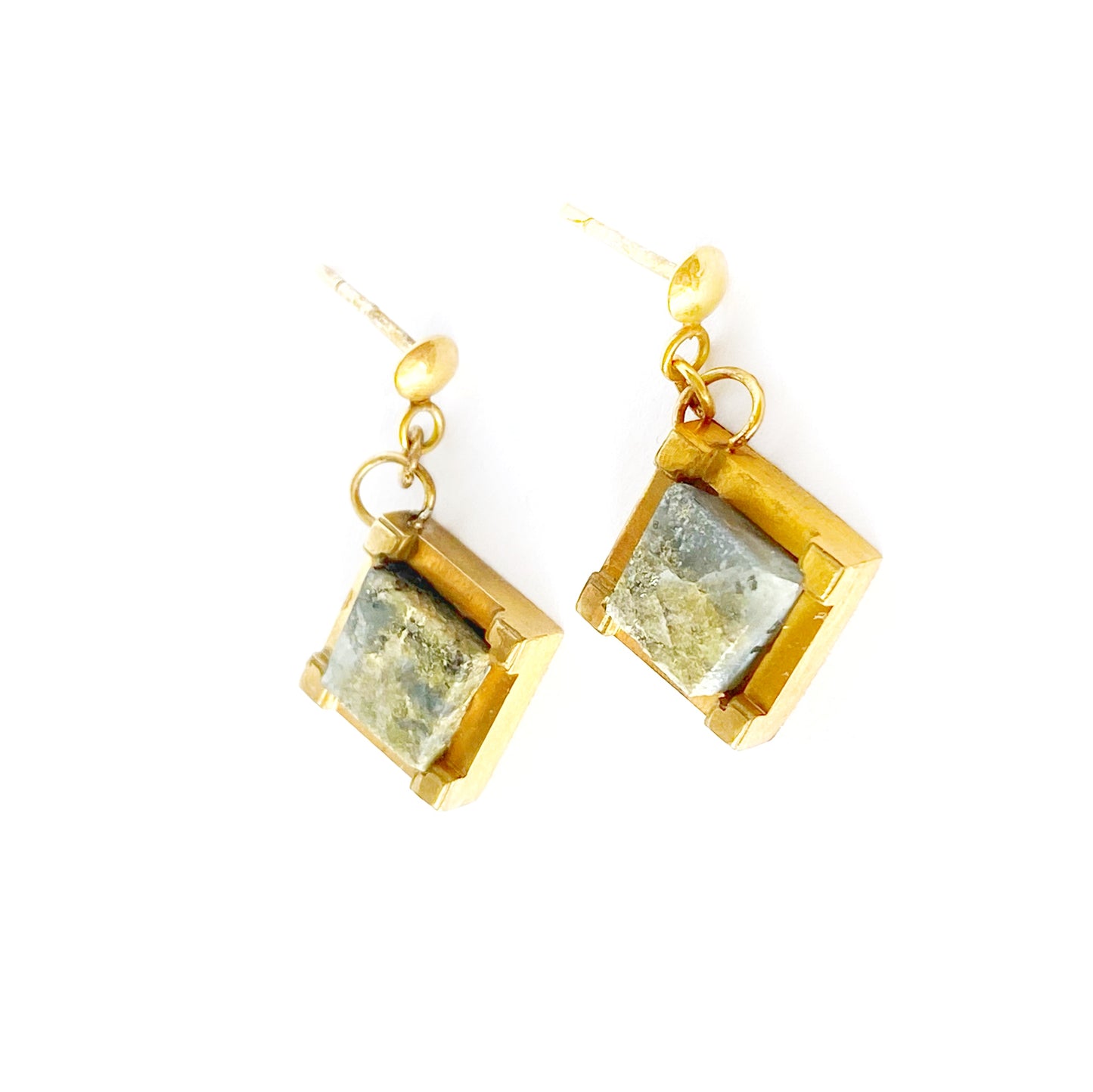 Gold 18K Vermeil & Gemstone Empire Stud Earrings