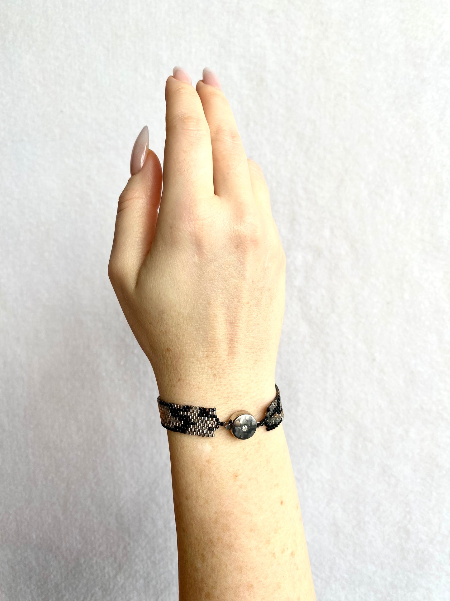 Silver & Jet Cobra Bracelet