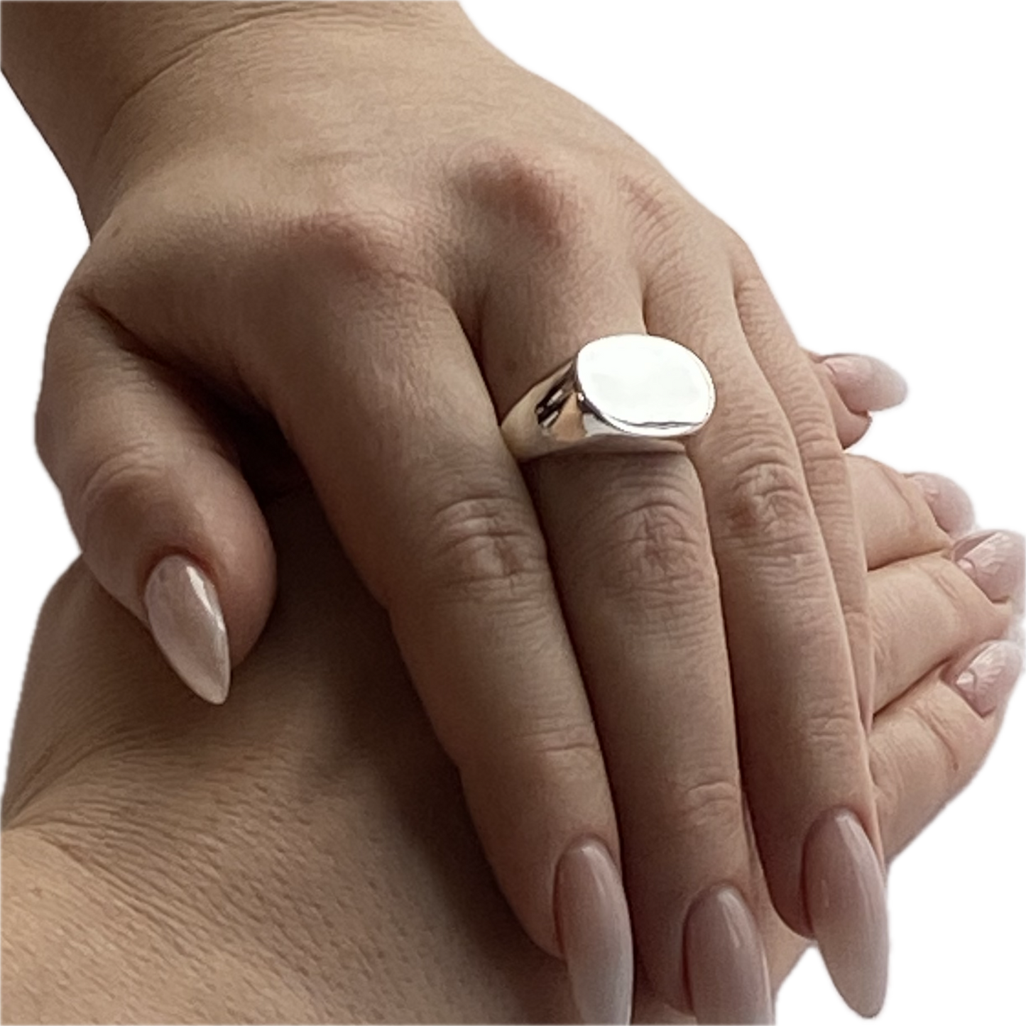 Sterling Silver Signet Ring with Landscape Top