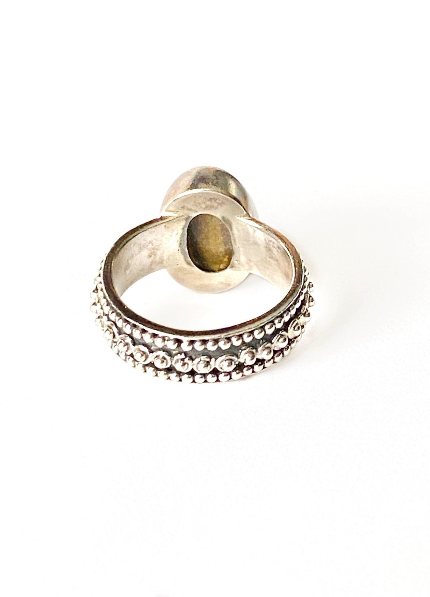 Silver & Tiger Eye Oval Cabochon Ring