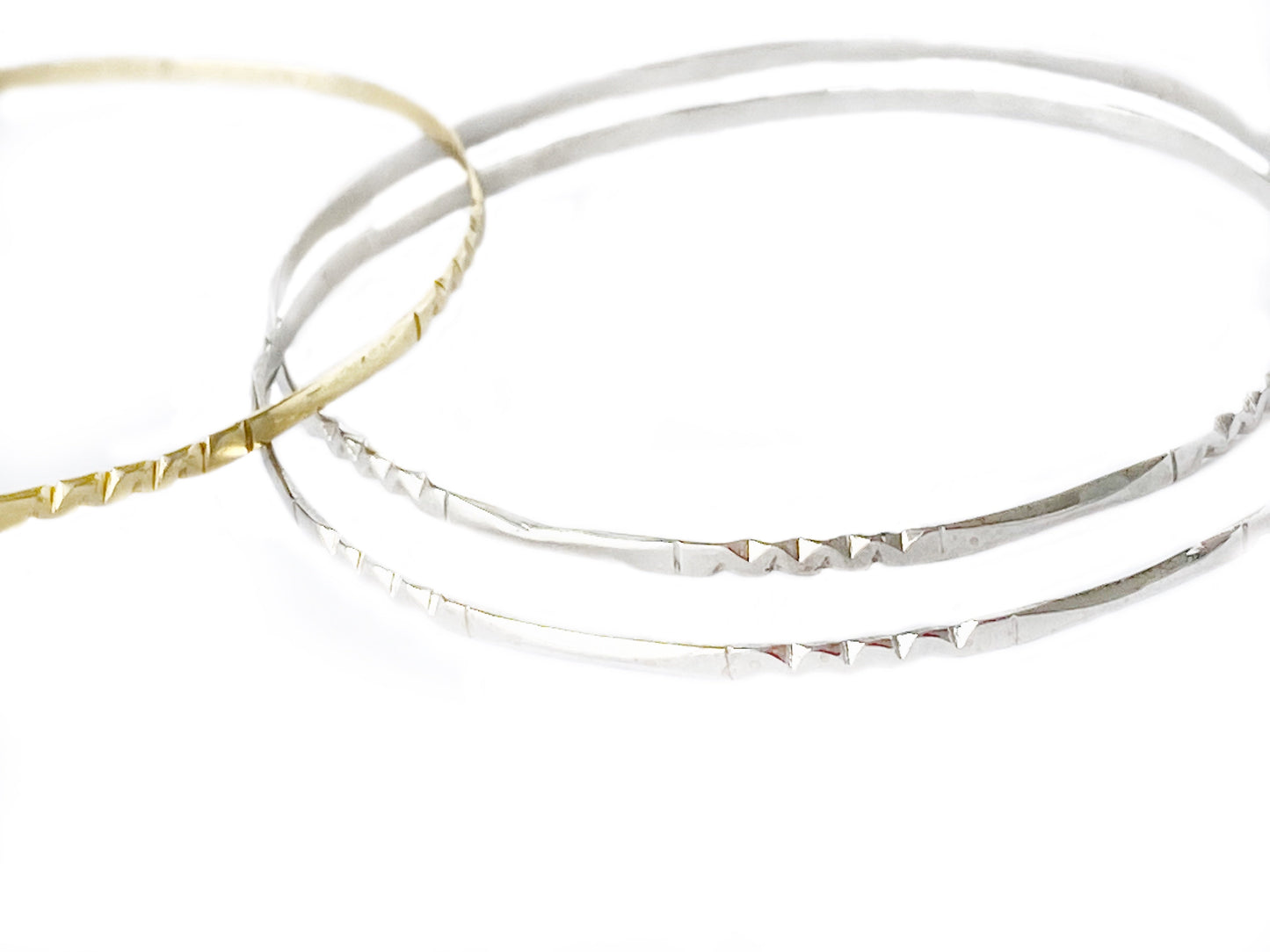 White 18K Gold Vermeil Bangle Bracelet