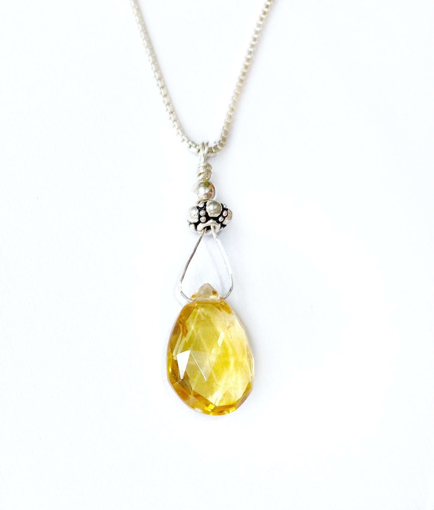 Sterling Silver & Citrine Briolette Drop