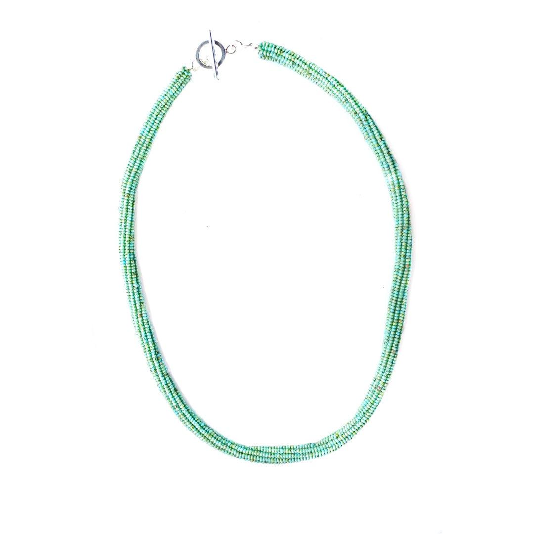 Silver & Turquoise Herringbone Necklace