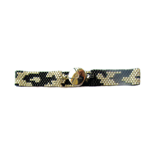 Silver & Jet Cobra Bracelet