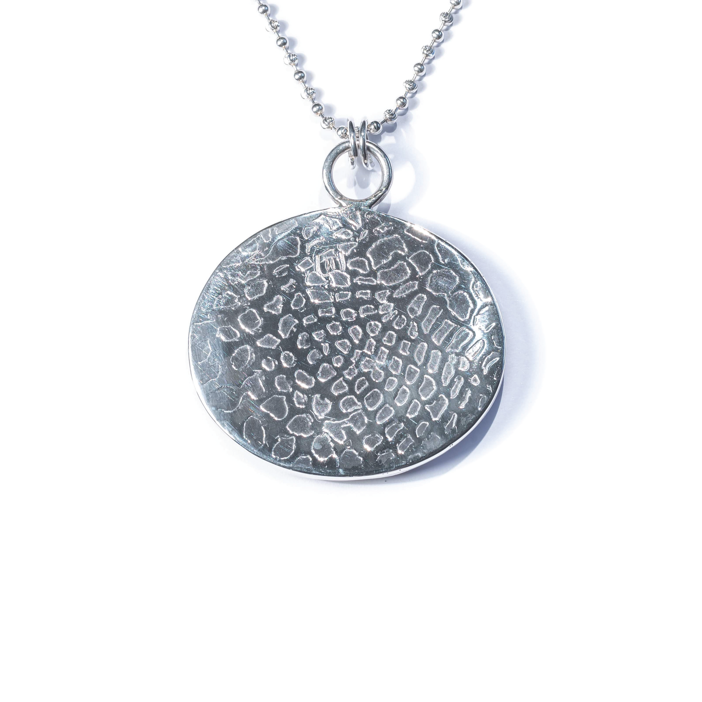 Picture Jasper, Sterling Silver Etched Necklace Back