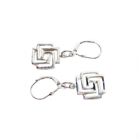 Sterling Silver 4-square Earrings