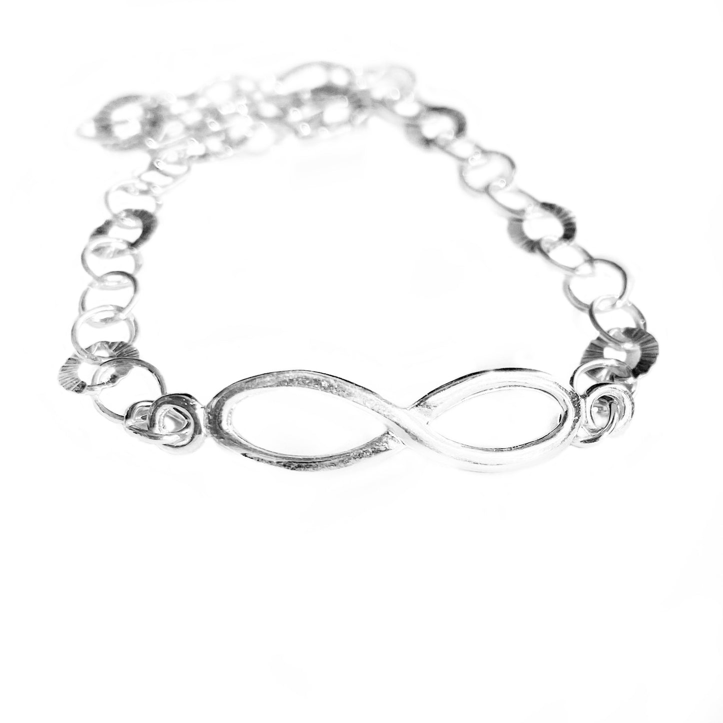 Sterling Silver Infinity Symbol on Paperclip Chain Bracelet