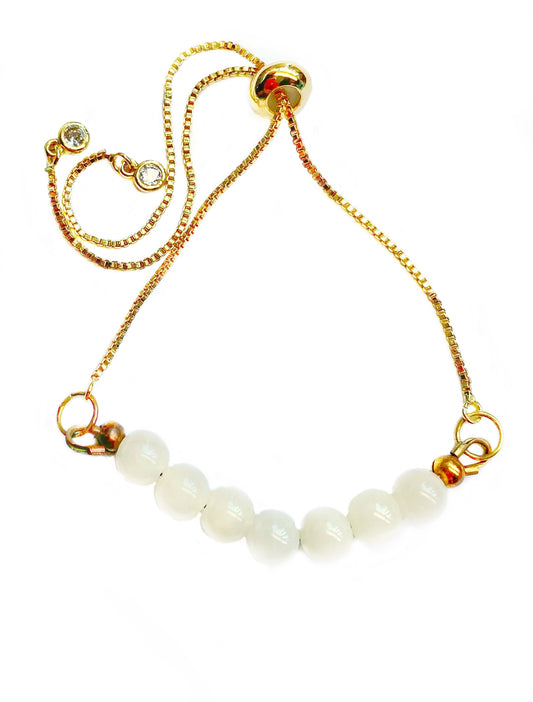 Gold-Plated Boho Bracelet with Yellow Agate Beads