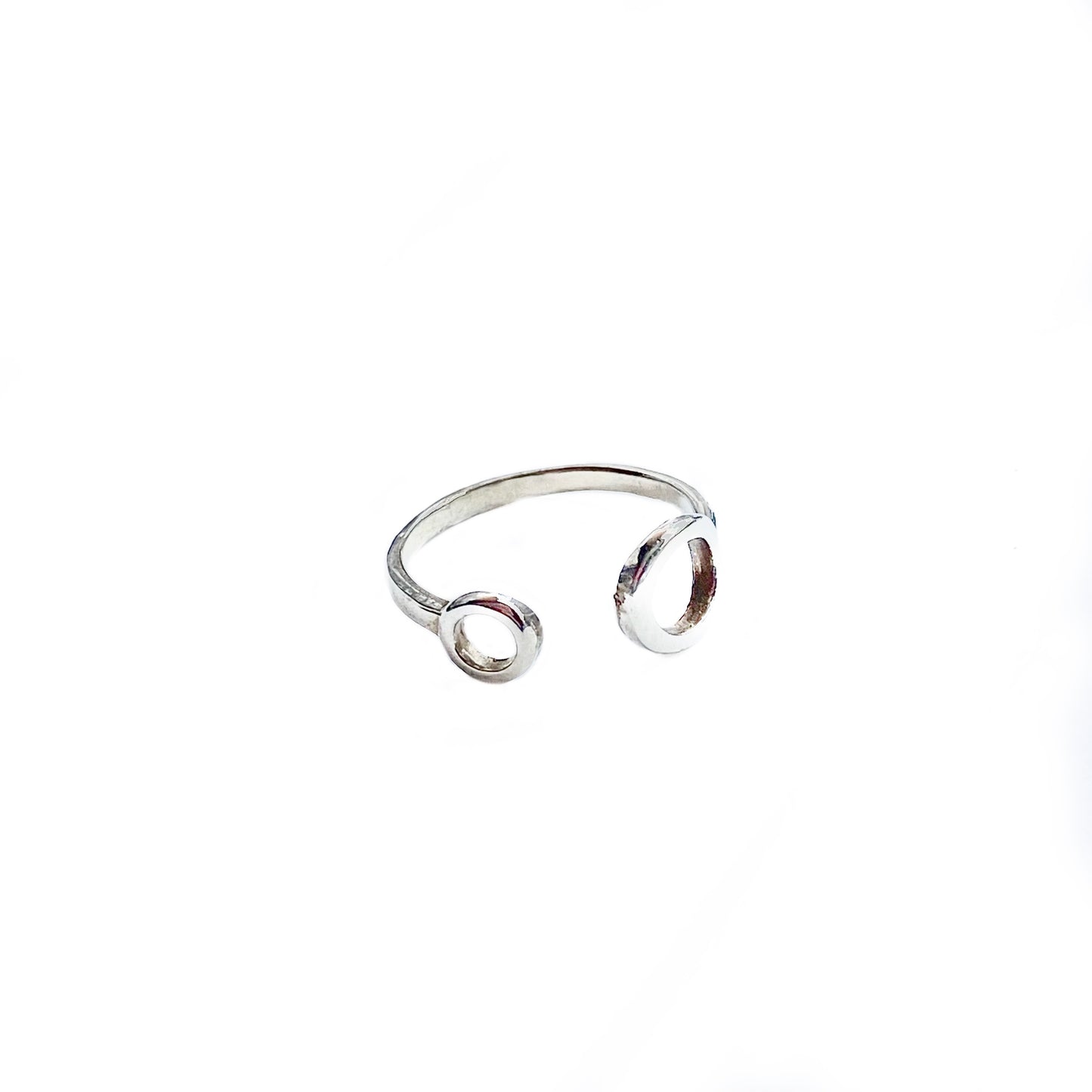 Sterling Silver Open Ring with 2-Circles
