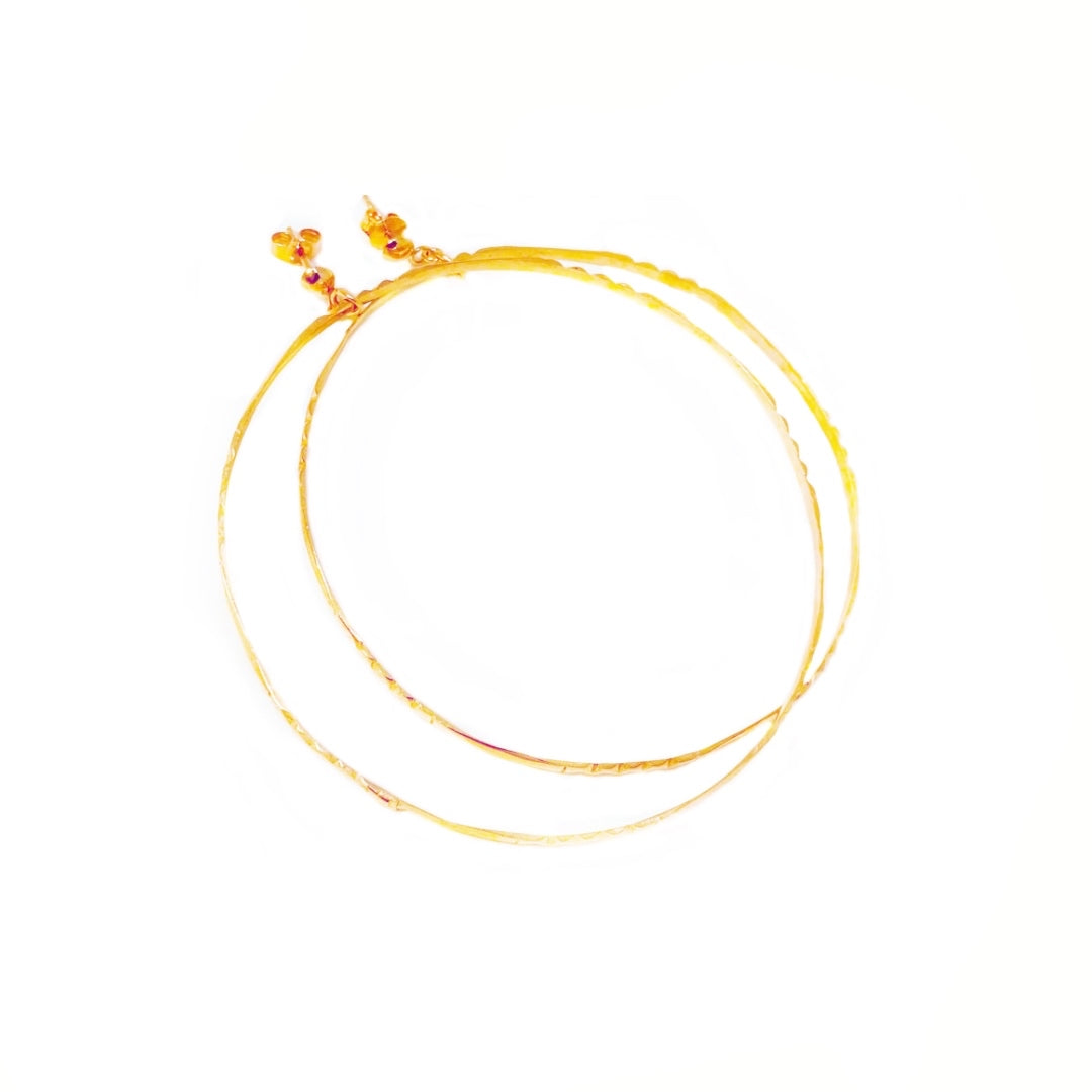 Rose 14K Gold Vermeil Large Hoop Earrings