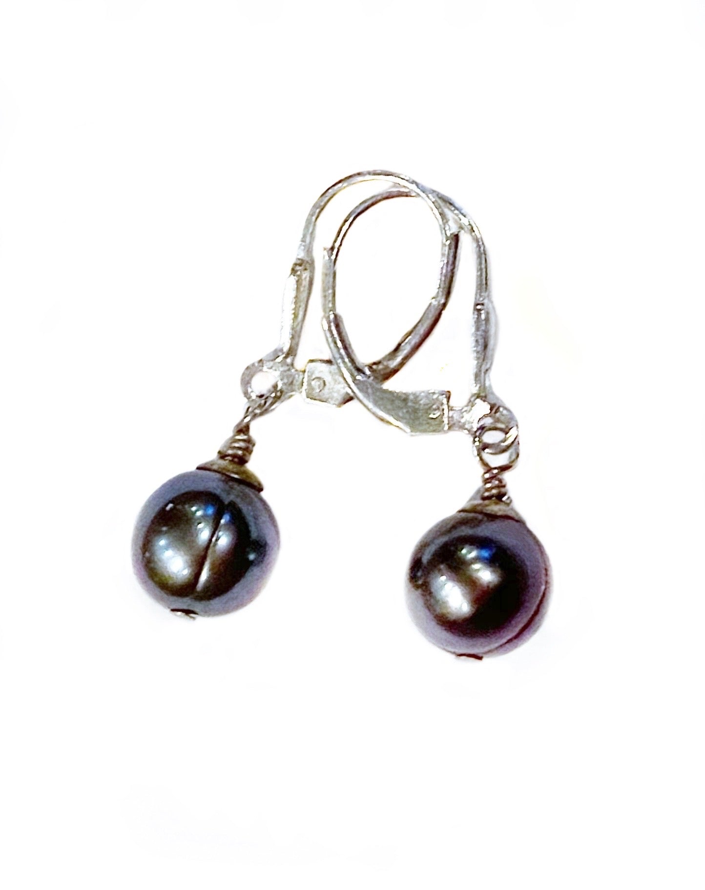 Peacock Pearl & Sterling Silver Earrings