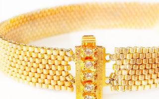 Rose Gold 22K Hand-Beaded Bracelet