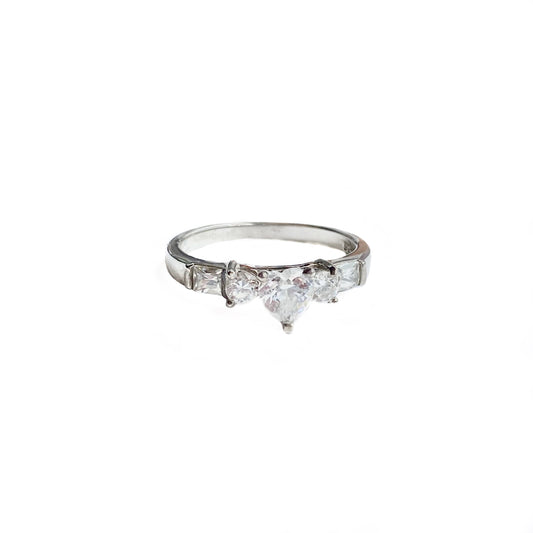 Sterling Silver & Heart CZ Ring