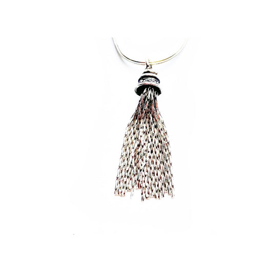 Sterling Silver Small Tassle Pendant Necklace