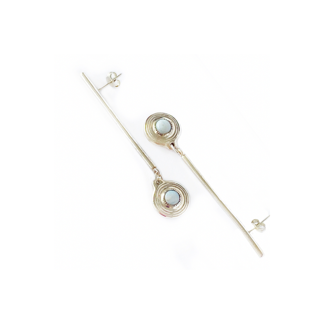 Sterling Silver Stud Earrings & Opals