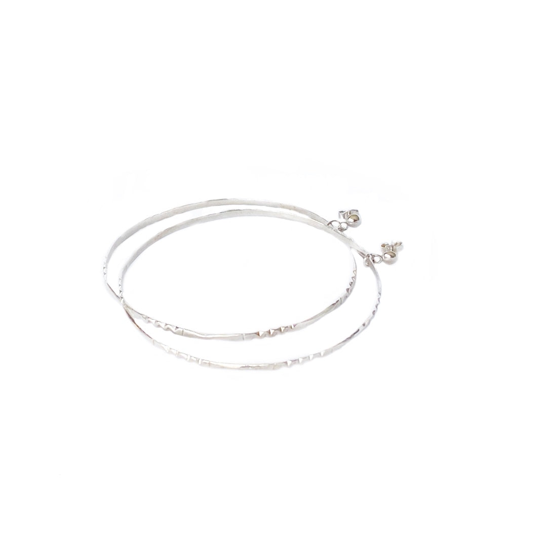 White Gold Large Hoop Earrings