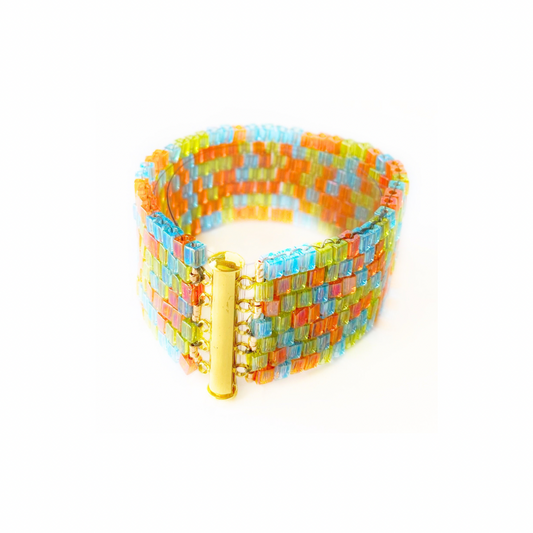 Swarovski Square Crystal Medium Hand-Woven Bracelet