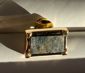Gold 18K Vermeil Rectangular Lapel Pin