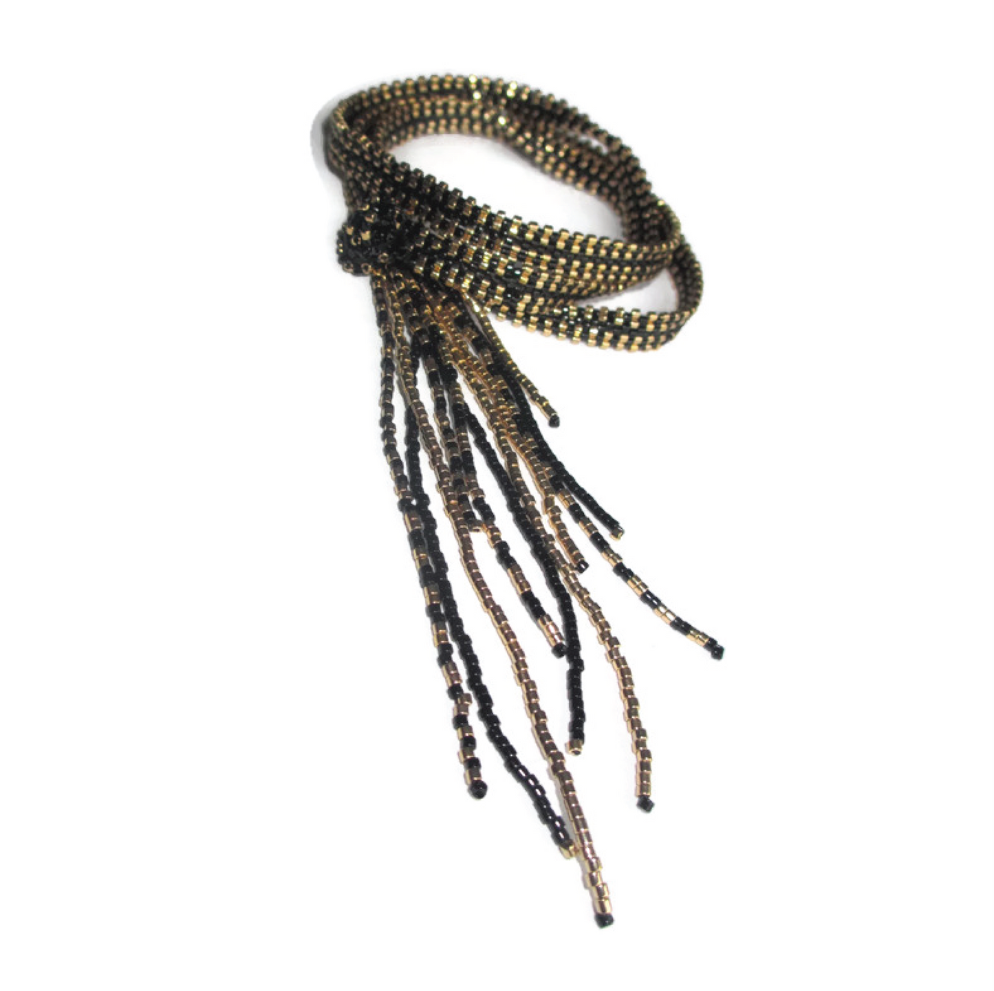 Gold Jet Cobra Goddess Lariat Bracelet