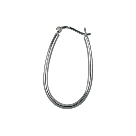 Silver Oblong Hoops
