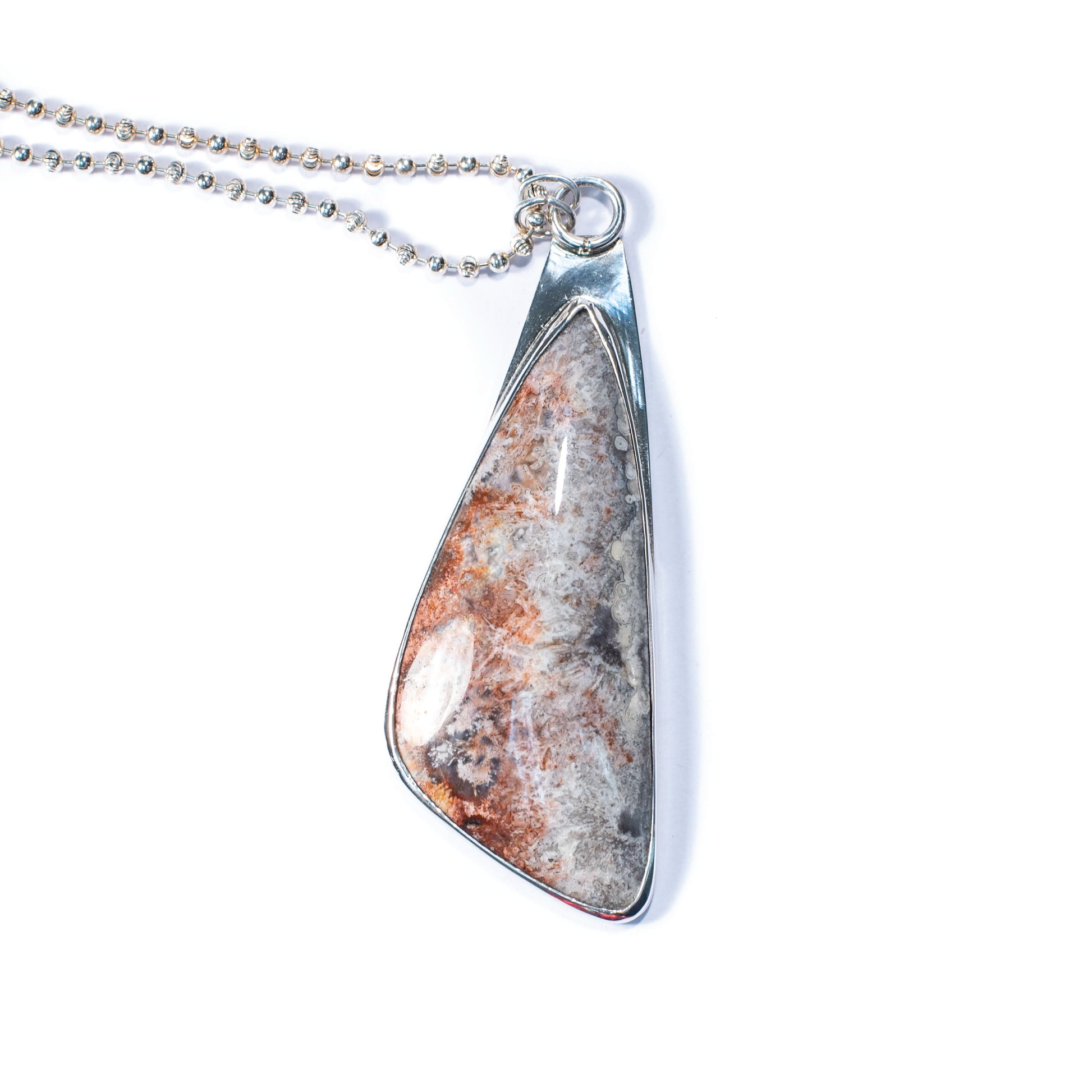 Crazy Lace Agate, Sterling Silver Necklace
